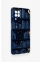 Samsung A22 Compatible Night Themed Bookshelf Patterned Silicone Case - 4