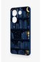 Tecno Camon 20 Pro Compatible Night-Themed Bookshelf Patterned Silicone Case - 4