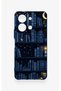 Vivo Y36 Compatible Night Themed Bookshelf Patterned Silicone Case - 2