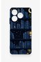 Realme C63 Compatible Night-Themed Bookshelf Patterned Silicone Case - 2