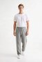 Men's Stone Color 3-Thread Rastered Sweatpants with Straight Legs, Relaxed Fit, Elastic Waistband and Pockets - 9