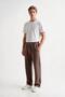 Men's Brown 3 Thread Rastered Sweatpants with Flat Legs, Comfortable Cut, Elastic Waistband and Pockets - 9