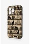 iPhone 14 Pro Max Compatible Vintage Black Cat Pattern Silicone Case - 4