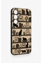 Samsung A35 Compatible Vintage Black Cat Patterned Silicone Case - 3
