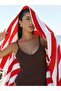 Coast Pocketed Beach Towel Red-White - 4