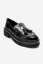Marsy Black Patent Leather Genuine Leather Tasseled Women's Loafer Shoes - 5