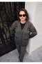 Karyağdi Rose Patterned Steel Knitted Tricot Women's Jacket - 2