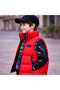 Boy's Red Inflatable Vest with Stand Collar and Zipper Pockets - 7