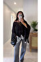 Yodet Black Lace Detailed Transparent Cape Knitwear