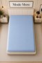 Blue Colored 100% Cotton Combed Elastic Bed Sheet 30-35 cm High Edge (Single - Double - King and King Size) - 6