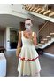 Ekru Colorful Layered Maxi Dress with Ruffles - 5