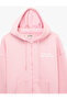 Three Threaded Ribbed Oversized Sweatshirt with Angel Print on the Back, Kangaroo Pocket and Zipper Hood - 7