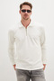 Printed Half-Zip Polo Collar Sweatshirt