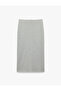 Slim Fit Midi Length Pencil Skirt with Stitching Detail - 5