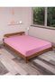 Pink Colored 100% Cotton Combed Elastic Bed Sheet 30-35 cm High Edge (Single - Double - King and King Size) - 3