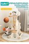 8-in-1 Kids Activity Table & Chair Set, Multifunctional Kids Study Table, Reversible Building Block Table with Drawing Board, Bookshelf, Basketball Hoop and Storage Basket, for Boys and Girls 1 to 10 - 7