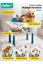 5-in-1 Kids Activity Table & Chair Set, Multifunctional Kids Study Table, Building Block Table with 238 PCS Blocks, 2 Storage Bins, Adjustable Height Legs, and Reversible Desktop, Kids Educational Act - 3