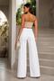 White Wide Leg Jean Pants - 4