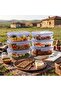 530093 Rectangular Storage Container with Blue Lid 330 Cc 6 Pieces - 2