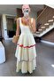 Ekru Colorful Layered Maxi Dress with Ruffles - 2