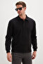 Half Button Polo Collar Pique Sweatshirt - 3