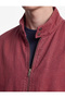 Pocketed Zippered Cotton Button Detailed Stand Collar Gabardine Shirt - 4