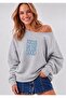Focus on the Good Printed Oversized Women's Boat Neck Sweatshirt