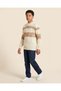 Senior Boys Grey Crew Neck Printed Sweater - 2