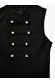 Slim Fit Viscose Sleeveless High Neck Metal Button Detailed Mini Dress - 7