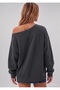 Focus on the Good Printed Oversized Women's Boat Neck Sweatshirt - 2