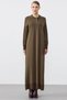 Pola Yaka Rayon Dress Brown - 3