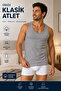 Men's Combed Cotton Classic Undershirt 40% Cotton 60% Polyester (Seher Authorized Seller) 1 Piece – Gray - 5