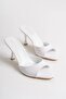Women's Patent Leather Thin Heeled Pointed Toe Slippers - 3
