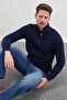 Ribbed Stand Collar Half Zipper Sweatshirt