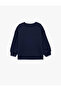 Printed Long Sleeve Crew Neck Hooded Sweatshirt - 4