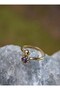 Handmade Ring with Amethyst Stone - Gold Color - - 5