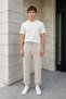 Men's Stone Color Sweatpants Jogger with Elastic Waist and Cuffs and Pockets