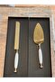 Special Series Embroidered Service Cake Set Titanium Gold 2-Piece Tableware Kitchen Gift with Special Box - 2