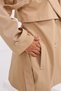 Women's Oversized Short Trench Coat with Epaulettes, Buttons, and Pockets - 2
