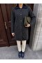 Patterned Steel Knitted Long Knitwear Women's Coat - 2