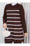 Knitwear Striped Double Set Brown - 6