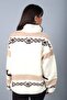 Women's Stand Collar Zippered Pocketed Deer Patterned Plush Jacket - 4