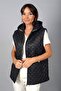Women's Hooded Sleeveless Vest with Stone Collar and Front Zipper Pocket - 2