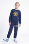 3 Thread Printed Boys' Double Pocket Crew Neck Sweatshirt Set - 5