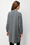 Women's Stand Collar Basic Zippered Long Wool Coat Smoked - 5