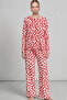 Women's Comfort Flexible Red Pajama Set 4686 - 3