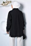 Black Floral Embroidered Hijab Shirt - 4