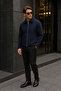 Men's Relax Fit Premium Jacket Cashmere Coat Navy Blue - 3