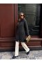 Patterned Steel Knitted Long Knitwear Women's Coat - 3