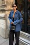 Women's Oversized Denim Jacket with Button Detail and Pockets - 2
